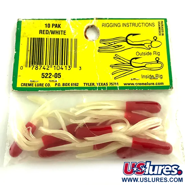 Creme Mini Tail leurre souple, Rouge/Blanc, 4cm, Split-Tail, #6049
