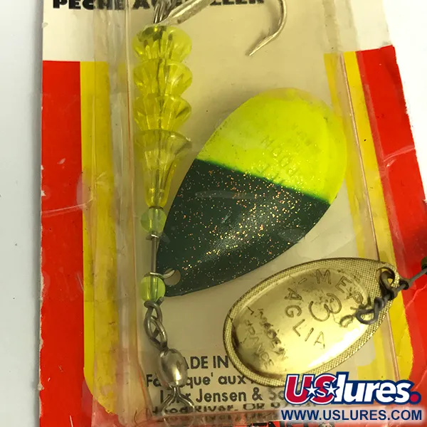 Luhr Jensen Tee Spoon Cuiller, Vert/Jaune Fluo, 14g, UV, #6069