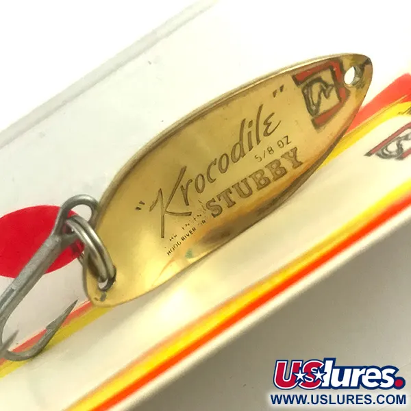 Cuillère Luhr Jensen Krocodile Stubby, Or Martelé/Rouge, 18g, #6086