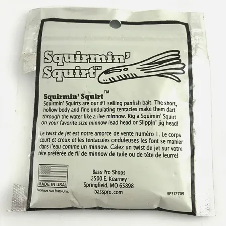 Bass Pro Shops Squermin' Squirts Tube, Blanc Glow, 3.5cm, Glow, #6094