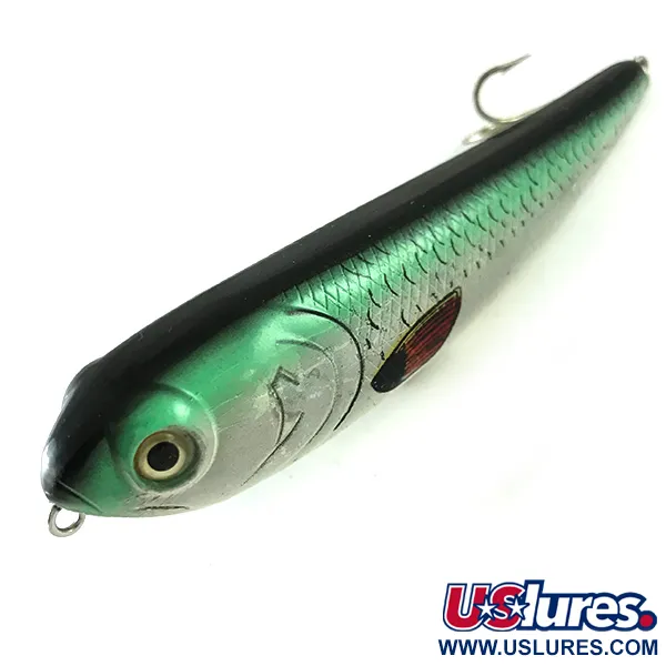 Bass Pro Shops XTS Pencil Plug Leurre de Surface, Gris/Vert, 14g, #6240