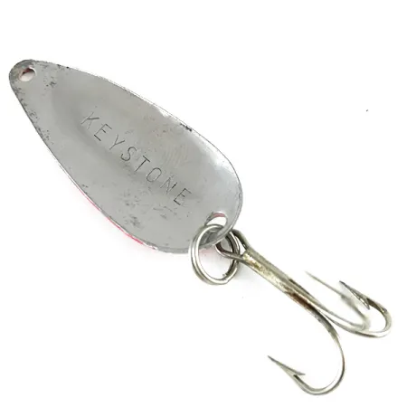 Keystone Cuillère, Rouge/Blanc/Nickel, 5,5g, Rayures Diagonales, #6245