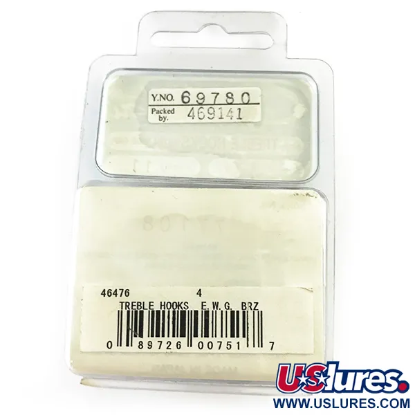 Gamakatsu Treble Hook #4 Triple, Bronze, Design EWG, #6258