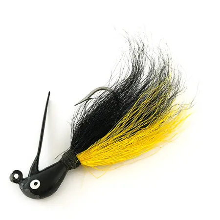 Northland Sting'r Bucktail Jig, Noir/Jaune, 12g, Œillet Stinger, #6290