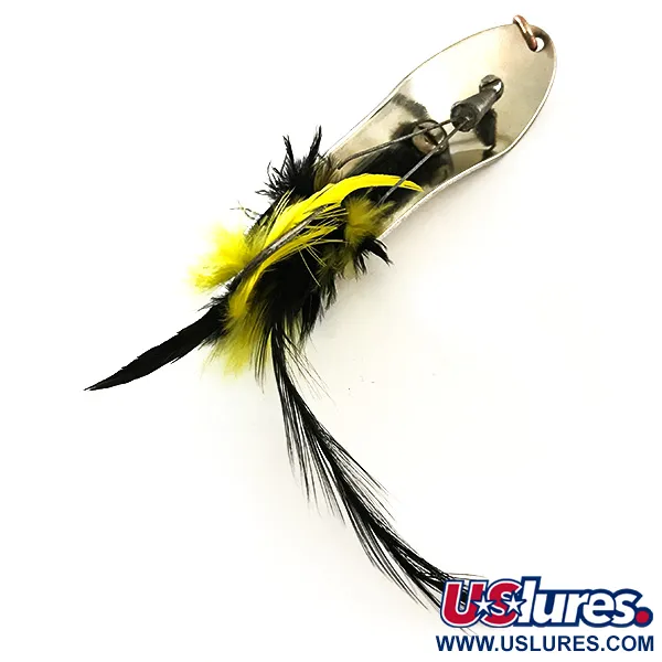 Pflueger Chum Cuillère, Nickel/Noir/Jaune, 28g, Anti-herbe, #6293
