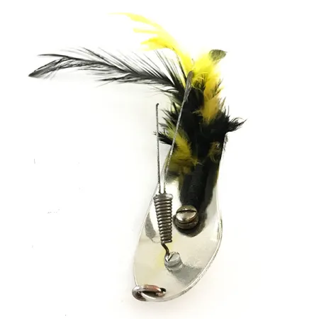 Pflueger Chum Cuillère, Nickel/Noir/Jaune, 28g, Anti-herbe, #6293