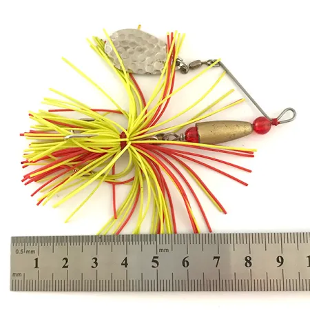 Spinner Bait Spinnerbait, Laiton/Nickel/Jaune UV, 12g, UV-réactif, #6327