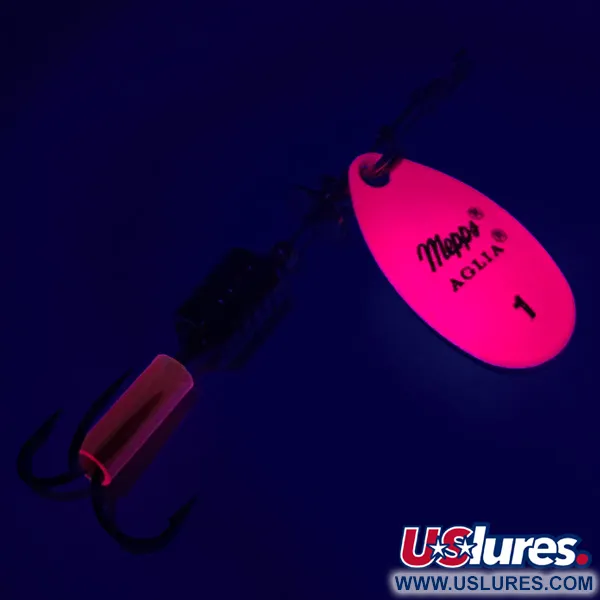 Mepps Aglia 1 Hot Pink Cuiller, Fluorescent Pink, 3,5g, UV, #6331