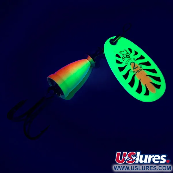 Blue Fox Super Vibrax 2 UV Cuiller, Jaune Fluo, 6g, UV, #6339