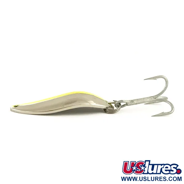 Luhr Jensen Krocodile Stubby UV Cuillère, Nickel/Jaune UV, 14g, #6437