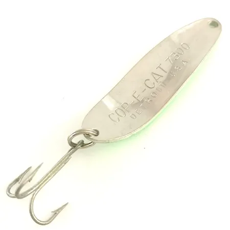 Dardevle Cop-E-Cat 7300 Glow Cuillère, Blanc/Vert, 10g, UV Glow, #6467
