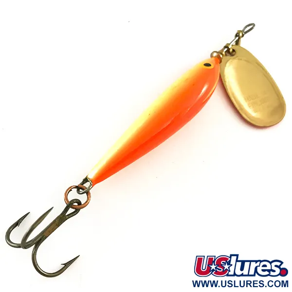 Blue Fox Vibrax Minnow Spin 2 Cuillère, Orange/Or, 7g, Finlande, #6517