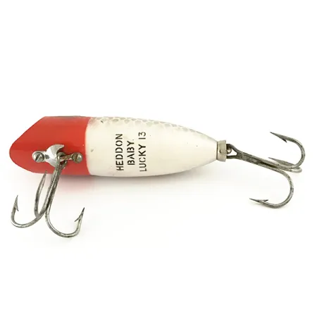 Heddon Baby Lucky 13 Leurre de Surface, Rouge/Blanc/Argent, 9g, #6550