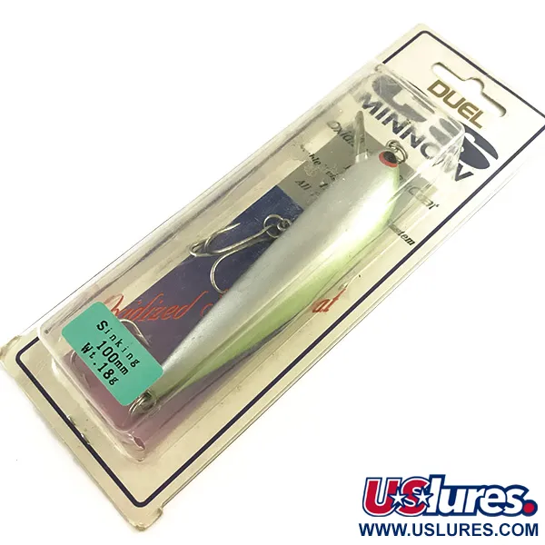 Yo-Zuri Duel CS Minnow Coulant, Argent / Vert, 18g, Bruitage, #6589