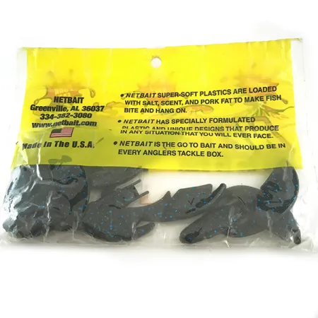 NetBait Paca Chunk leurre souple, Black Blue Flk, 7.5cm, jig, #6594