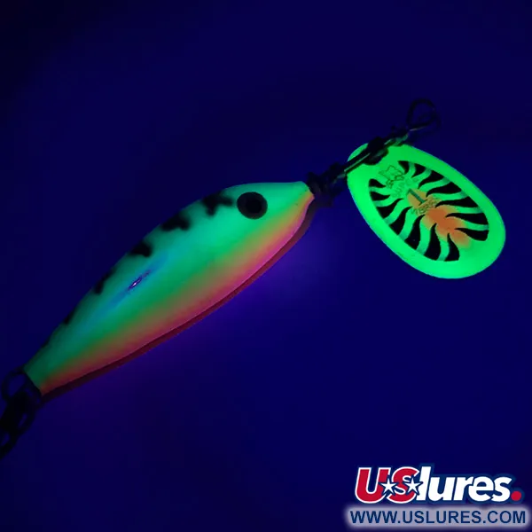 Blue Fox Vibrax Minnow Spin 1 UV Cuiller, Fire Tiger, 4g, UV, #6601