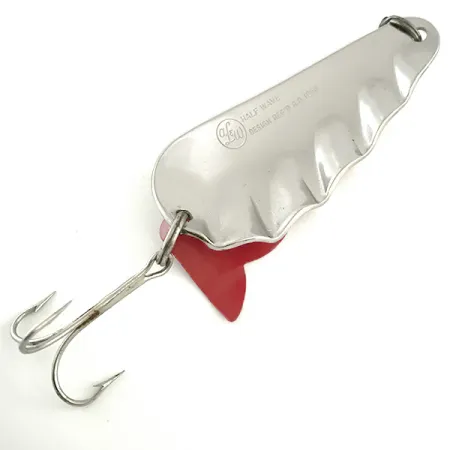 AL&W Half Wave Cuillère, Nickel/Rouge/Blanc, 19g, Bord festonné, #6652