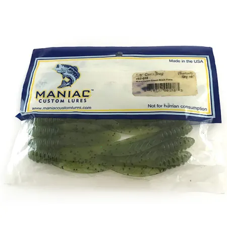 Maniac Custom Lures Maniac Cut'r Bug leurre souple, Green Pumpkin, 6cm, #6668