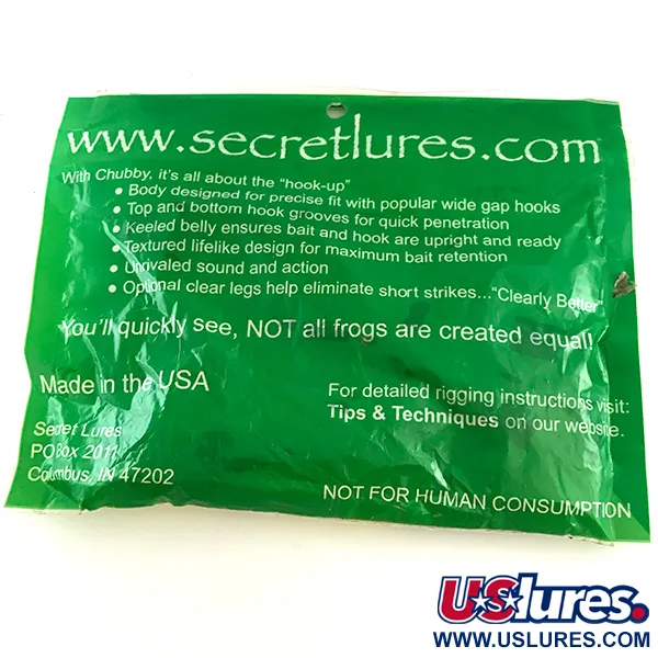 Secret Lures Chubby Frog Grenouille, Mean Green, Effet Bruiteur, #6670