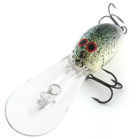 Norman DD22 Crankbait, Blanc/Noir/Paillettes Arc-en-ciel, 28g, #6742