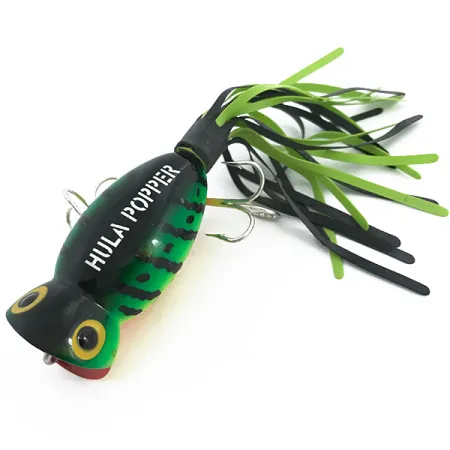 Fred Arbogast Hula Popper Leurre de surface, Fire Tiger, 10g, #6760