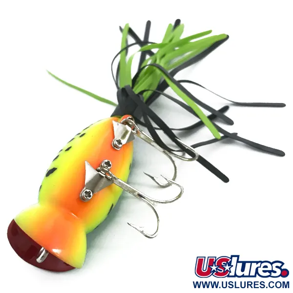 Fred Arbogast Hula Popper Leurre de surface, Fire Tiger, 10g, #6760
