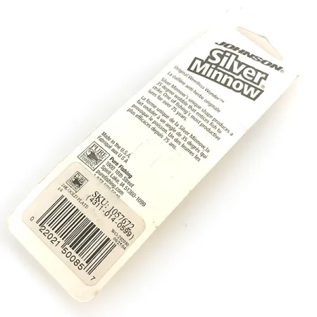 Cuillère Johnson Silver Minnow, Or, 7g, Anti-herbe, #6798