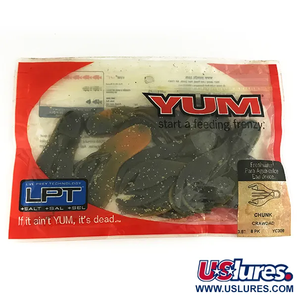 YUM Yum Chunk Leurres Souples, Crawdad, 9cm, Technologie LPT, #6835