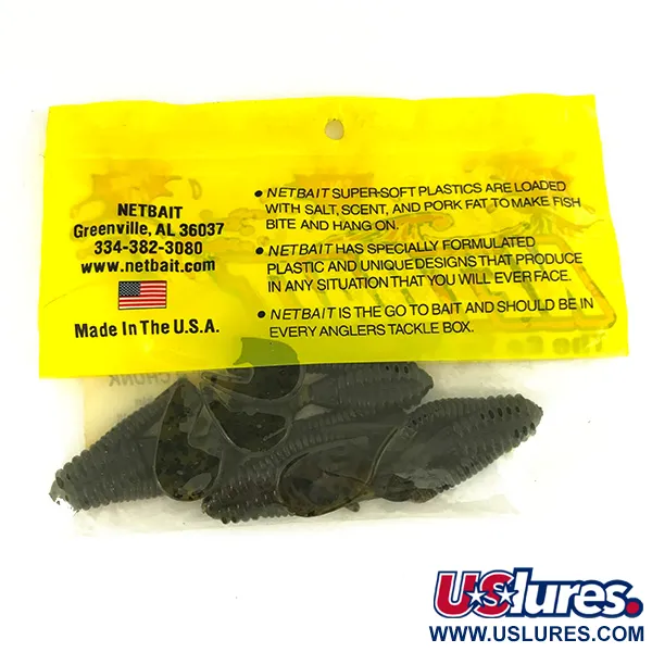 Netbait Kickin B Chunk Leurre souple, Green Pumpkin, 7.5cm, #6836