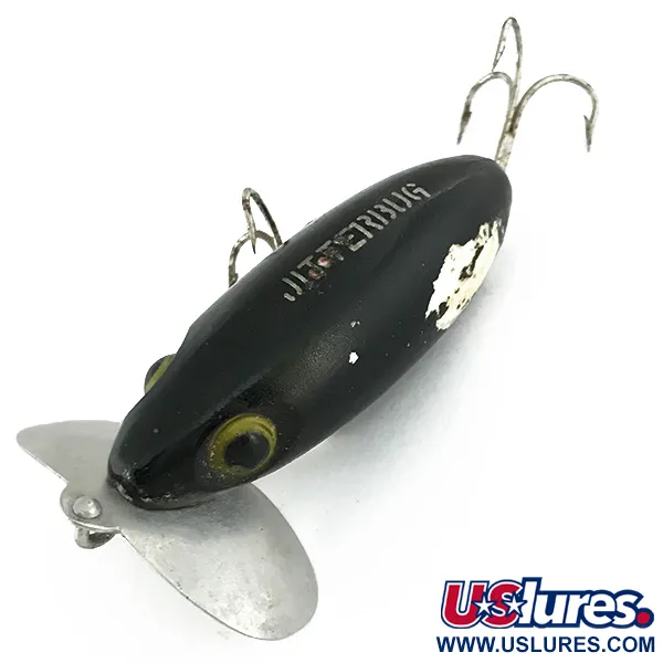 Fred Arbogast Jitterbug Leurre Surface, Noir, 14g, Bavette Métal, #6857