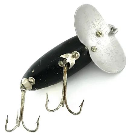 Fred Arbogast Jitterbug Leurre Surface, Noir, 14g, Bavette Métal, #6857