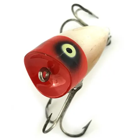 Heddon Chugger JR Leurre Surface, Rouge/Blanc, 10g, Bouche Concave, #6882