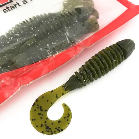 YUM soft bait 8pcs leurre souple, Green Pumpkin, 10cm, LPT, #6893