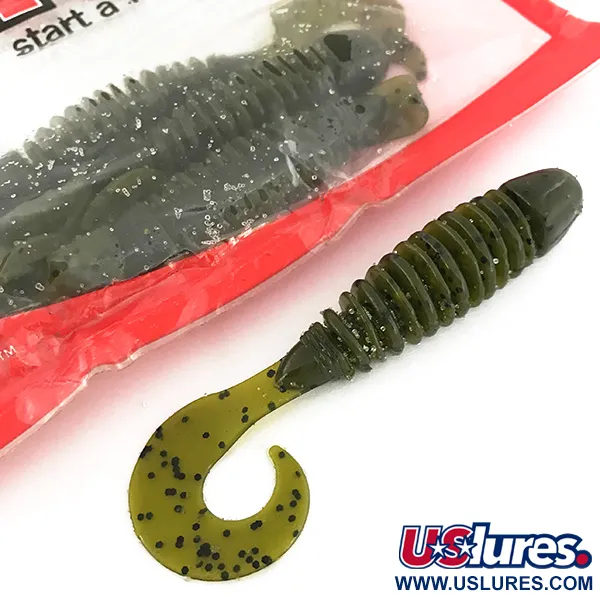 YUM soft bait 8pcs leurre souple, Green Pumpkin, 10cm, LPT, #6893