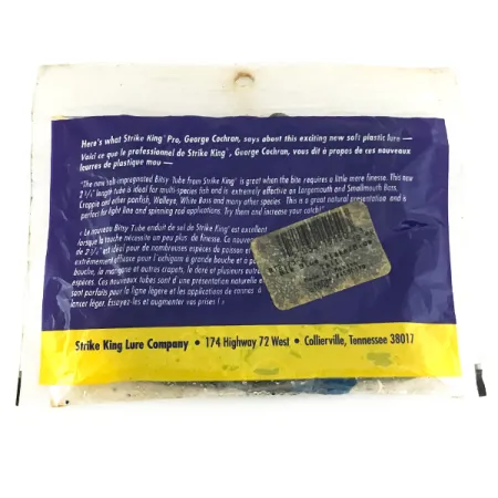 Strike King Bitsy Tube Leurres souples, Blue Flake, 7cm, Finesse, #6953