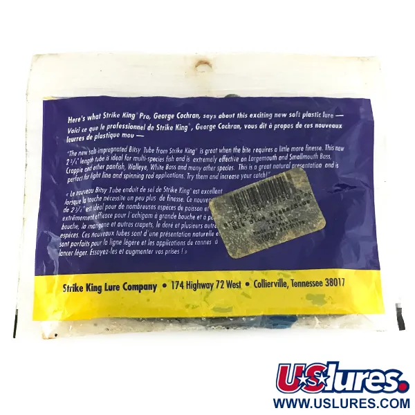 Strike King Bitsy Tube Leurres souples, Blue Flake, 7cm, Finesse, #6953