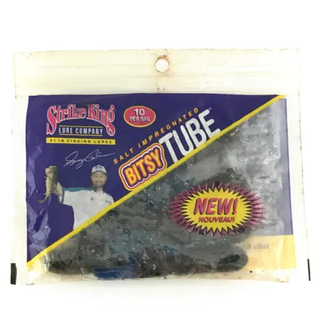 Strike King Bitsy Tube Leurres souples, Blue Flake, 7cm, Finesse, #6953