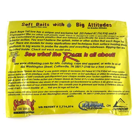 Strike King Rage Tail Leurre souple, Hard Candy, 10cm, Arôme café, #6958