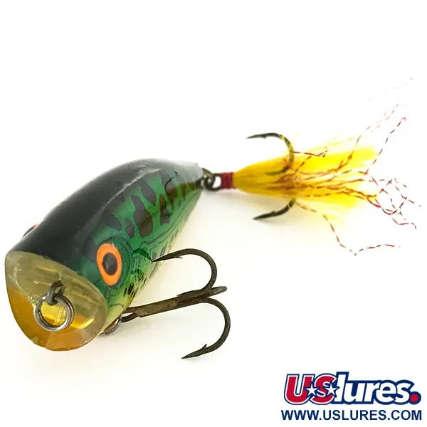 Heddon Pop'n Image Jr. Popper, Bullfrog, 9g, Plume de queue, #6962