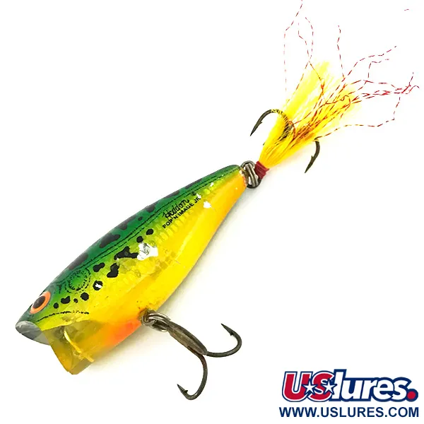 Heddon Pop'n Image Jr. Popper, Bullfrog, 9g, Plume de queue, #6962