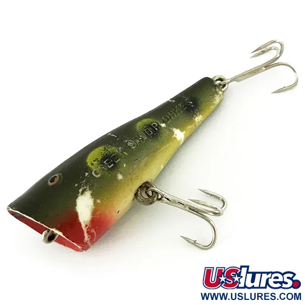 Creek Chub Plunker Popper de Surface, Frog, 5.5g, Vintage, #7011