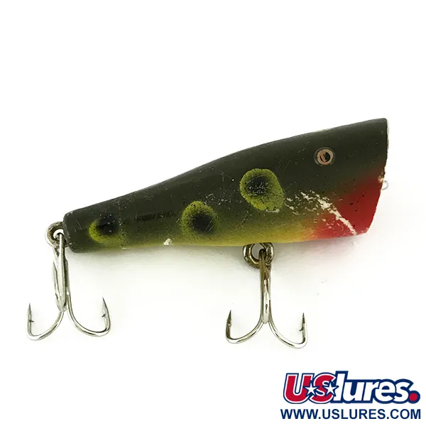 Creek Chub Plunker Popper de Surface, Frog, 5.5g, Vintage, #7011