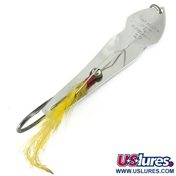 Tony Accetta Pet Spoon 17 Cuiller, Chrome, 21g, Plume Jaune, #7025