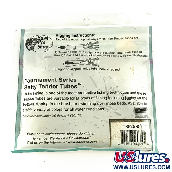 Bass Pro Shops Salty Tender Tubes leurre, Green Pumpkin, 9cm, #7089