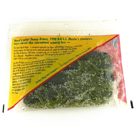 Strike King Flipt-N-Tube Leurre Souple, Green Pumpkin, 13cm, 7pcs, #7090