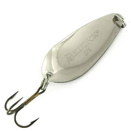 Blue Fox Strobe Tear Drop Spoon Cuillère, Noir/Blanc/Nickel, 11g, #7136