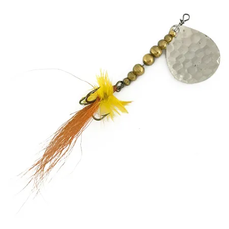 Renosky Lures Swiss Swing Hammered Spoon Cuiller, Nickel martelé, 7g, Triple plumes, #7151