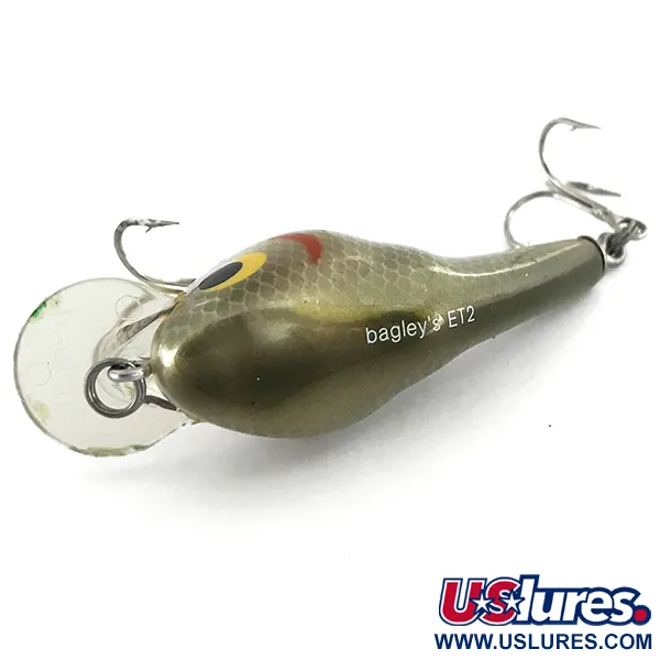 Bagley ET2 Crankbait, Argent, 9,5g, Bois de Balsa, #7278