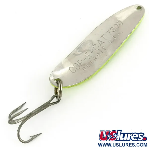 Eppinger Dardevle Cop-E-Cat 7300 UV Cuillère, Jaune/Vert, 10g, UV, #7282