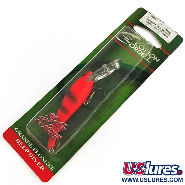 Cotton Cordell Deep Diver Poisson Nageur, Rouge-Orange, Rattle, #7304